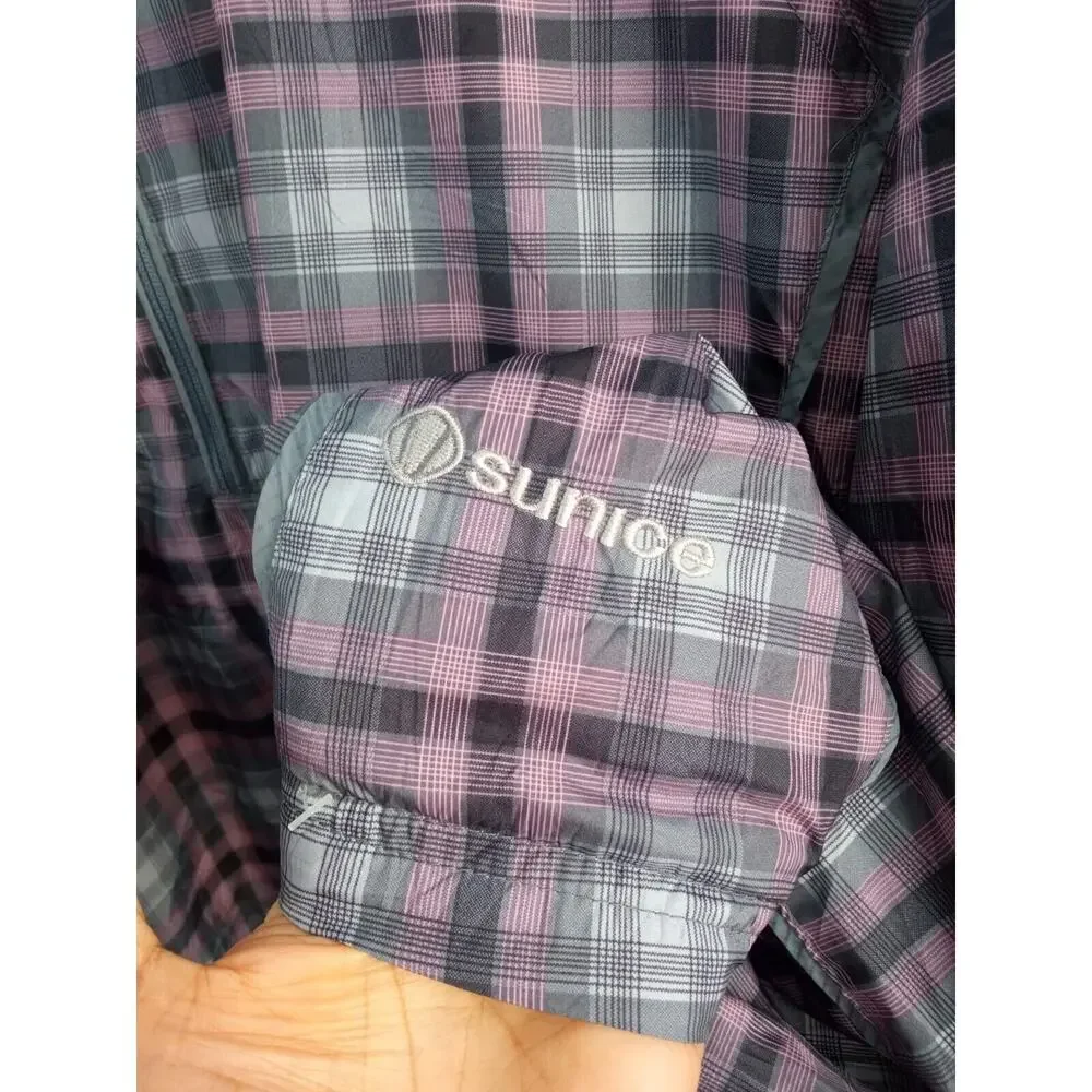 Sunice Weather Womens 1/4 Zip Pullover Windbreaker Pink Plaid Size Large